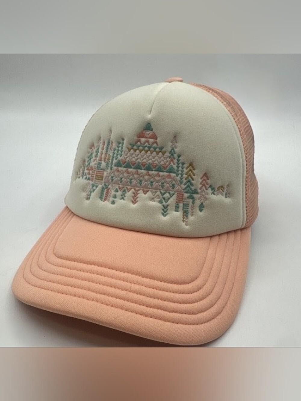 Coral Southwestern Trucker Hat